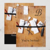 BRIEF HOLDER IN HOUT MONOGRAM rood zwart Kaart (Voorkant / Achterkant)