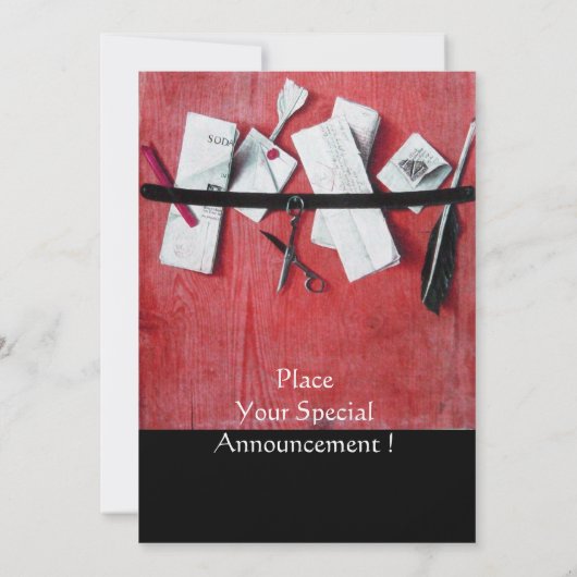 BRIEF HOLDER IN HOUT MONOGRAM rood zwart Kaart (Achterkant)