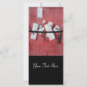 BRIEF HOLDER IN HOUT MONOGRAM zwart rood wit (Voorkant)