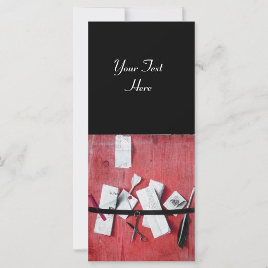 BRIEF HOLDER IN HOUT MONOGRAM zwart rood wit (Achterkant)