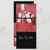 BRIEF HOLDER IN HOUT MONOGRAM zwart rood wit (Voorkant / Achterkant)