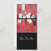 BRIEF HOLDER IN HOUT MONOGRAM zwart rood wit (Voorkant)