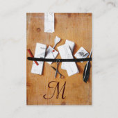 BRIEF HOLDER IN WOOD MONOGRAM Brown Pearl Visitekaartje (Achterkant)