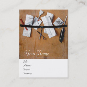 BRIEF HOLDER IN WOOD MONOGRAM Brown White Visitekaartje