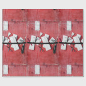 BRIEF HOLDER IN WOOD, Red Black, White Cadeaupapier (Vlak)