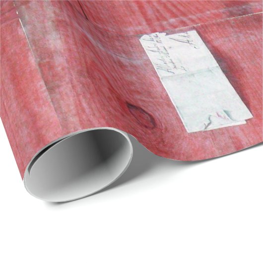 BRIEF HOLDER IN WOOD, Red Black, White Cadeaupapier (Rol Hoek)