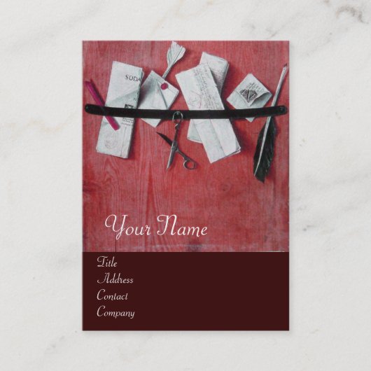 BRIEF-HOUDER IN HOUT MONOGRAM, bruin Visitekaartje (Voorkant)