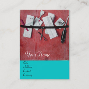 BRIEF-HOUDER VAN HOUT MONOGRAM, blauwe trombocyter Visitekaartje