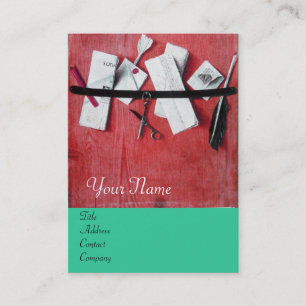 BRIEF-HOUDER VAN HOUT MONOGRAM, blauwe trombose Visitekaartje