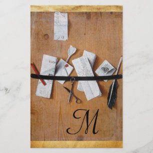 BRIEF-HOUDER VAN HOUT MONOGRAM in zwart wit Briefpapier