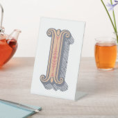 Brief "I" Elegant geborduurd Reclamebord Met Voetstuk (Insitu)