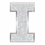 Brief I Fotobeeldje Ornament<br><div class="desc">Brief I zilveren faux glitter-versiering</div>