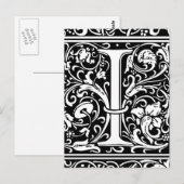 Brief I Middeleeuws Monogram Art Nouveau Briefkaart (Voorkant / Achterkant)