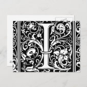 Brief I Middeleeuws Monogram Art Nouveau Briefkaart (Voorkant / Achterkant)