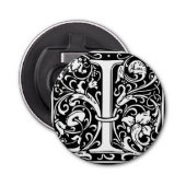 Brief I Middeleeuws Monogram Art Nouveau Button Flesopener (Voorkant)