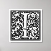 Brief I Middeleeuws Monogram Art Nouveau Canvas Afdruk (Voorkant)