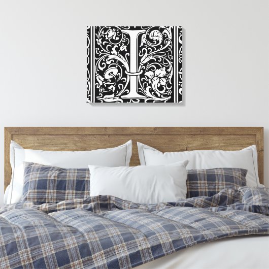 Brief I Middeleeuws Monogram Art Nouveau Canvas Afdruk (Insitu (Slaapkamer))