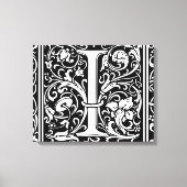 Brief I Middeleeuws Monogram Art Nouveau Canvas Afdruk (Voorkant)
