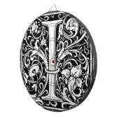 Brief I Middeleeuws Monogram Art Nouveau Dartbord (Voorkant Rechts)