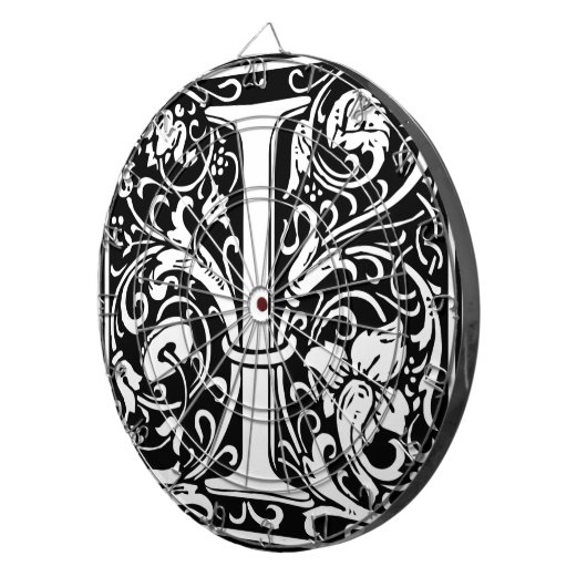 Brief I Middeleeuws Monogram Art Nouveau Dartbord (Voorkant Rechts)