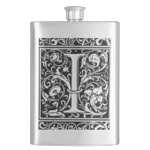 Brief I Middeleeuws Monogram Art Nouveau Heupfles (Voorkant)