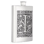 Brief I Middeleeuws Monogram Art Nouveau Heupfles (Rechts)