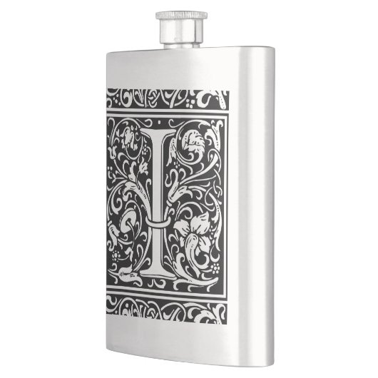 Brief I Middeleeuws Monogram Art Nouveau Heupfles (Links)