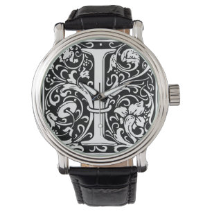 Brief I Middeleeuws Monogram Art Nouveau Horloge