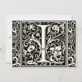 Brief I Middeleeuws Monogram Art Nouveau Kaart (Voorkant)