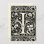 Brief I Middeleeuws Monogram Art Nouveau Kaart (Voorkant / Achterkant)