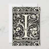 Brief I Middeleeuws Monogram Art Nouveau Kaart (Voorkant)