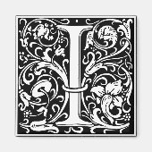 Brief I Middeleeuws Monogram Art Nouveau Magneet (Voorkant)