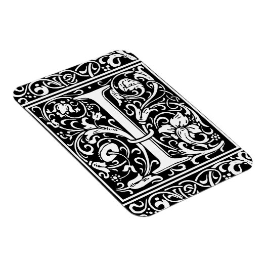 Brief I Middeleeuws Monogram Art Nouveau Magneet (Rechterzijde)