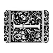 Brief I Middeleeuws Monogram Art Nouveau Magneet (Horizontaal)