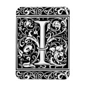 Brief I Middeleeuws Monogram Art Nouveau Magneet (Verticaal)