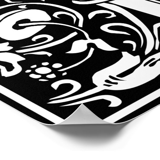 Brief I Middeleeuws Monogram Art Nouveau Poster (Hoek)