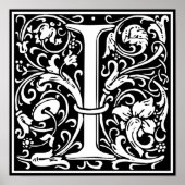 Brief I Middeleeuws Monogram Art Nouveau Poster (Voorkant)