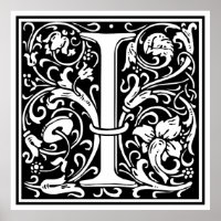 Brief I Middeleeuws Monogram Art Nouveau