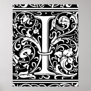 Brief I Middeleeuws Monogram Art Nouveau Poster