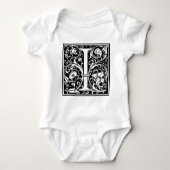 Brief I Middeleeuws Monogram Art Nouveau Romper (Voorkant)