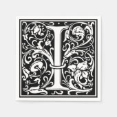 Brief I Middeleeuws Monogram Art Nouveau Servetten (Voorkant)