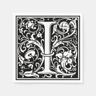 Brief I Middeleeuws Monogram Art Nouveau Servetten