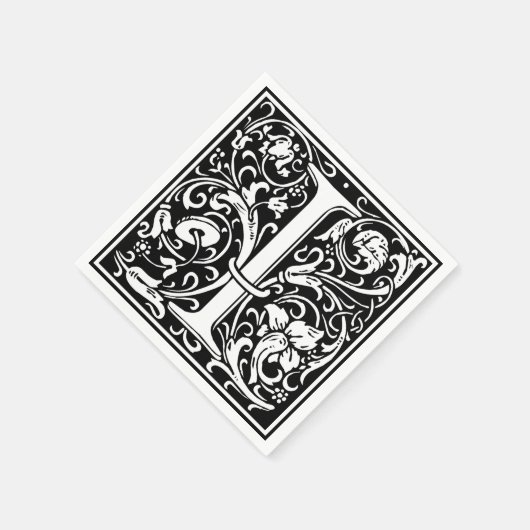 Brief I Middeleeuws Monogram Art Nouveau Servetten (Hoek)