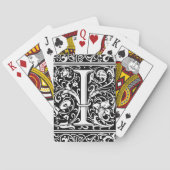 Brief I Middeleeuws Monogram Art Nouveau Speelkaarten (Achterkant)