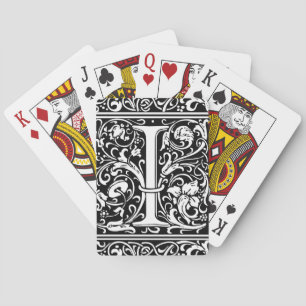 Brief I Middeleeuws Monogram Art Nouveau Speelkaarten