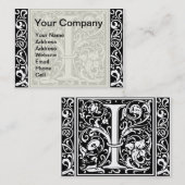 Brief I Middeleeuws Monogram Art Nouveau Visitekaartje (Voorkant / Achterkant)