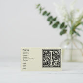 Brief I Middeleeuws Monogram Art Nouveau Visitekaartje (Staand voorkant)