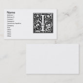 Brief I Middeleeuws Monogram Art Nouveau Visitekaartje (Voorkant / Achterkant)