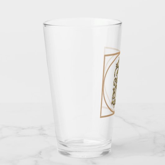 BRIEF I MONOGRAM Beauful Wedding New Home Gift Glas (Rechts)
