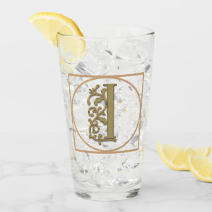 BRIEF I MONOGRAM Beauful Wedding New Home Gift Glas